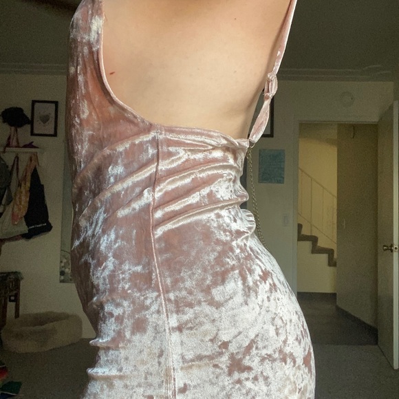 crushed velour slinky dress - Muted Pink and Customized - Picture 5 of 5